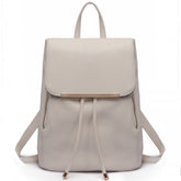 E1669 - Miss Lulu Faux Leather Stylish Fashion Backpack - Light Grey