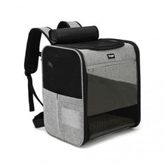PTD2440 - Dogat Foldable And Durable Pet Backpack Carrier Travel Bag for Cats and Small Dogs - Grey