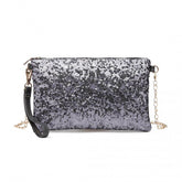 LH1765 - Miss Lulu Sequins Clutch Evening Bag - Grey