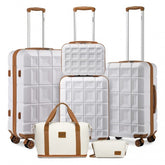 K2292L WE 13/20/24/28- EA2212 4 Pcs Suitcase Set And travel Bag Set- Beige and Brown
