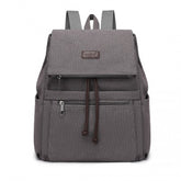 EB2233 - Kono Canvas Clamshell Drawstring School Backpack - Grey