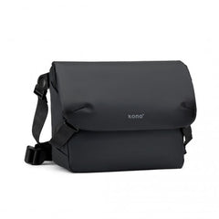 EB2340 - KONO Modern PVC Coated Water-Resistant Crossbody With Versatile Carrying Options - Black