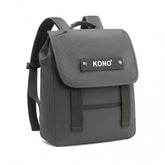 EQ2327 - Kono PVC Coated Water-resistant Streamlined And Innovative Flap Backpack - Grey