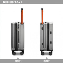 K2291L - British Traveller 20 Inch Wide Handle Hard Shell PC Luggage With TSA Lock - Grey