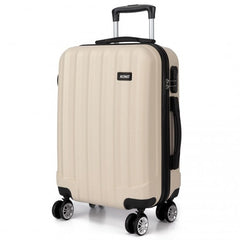 K1773L - Kono Vertical Stripe Hard Shell Suitcase 28 Inch Luggage - Beige