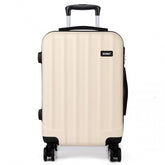 K1773L - Kono Vertical Stripe Hard Shell Suitcase 28 Inch Luggage - Beige