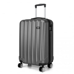 K1773L - Kono Vertical Stripe Hard Shell Suitcase 19 Inch Luggage - Grey
