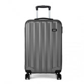 K1773L - Kono Vertical Stripe Hard Shell Suitcase 19 Inch Luggage - Grey