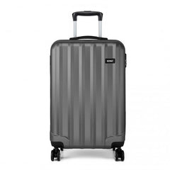 K1773L - Kono Vertical Stripe Hard Shell Suitcase 19 Inch Luggage - Grey