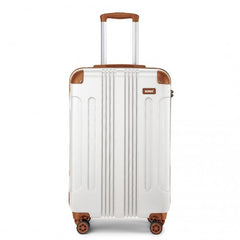 K1777-1L - Kono 19 Inch ABS Lightweight Compact Hard Shell Cabin Suitcase Travel Carry-On Luggage - Cream