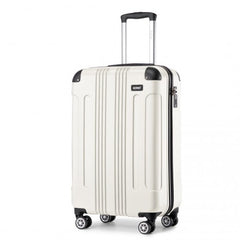 K1777-1L - Kono 19 Inch ABS Lightweight Compact Hard Shell Cabin Suitcase Travel Carry-On Luggage - Beige