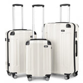 K1777-1L - Kono 19/24/28 Inch 3 Piece Set ABS Lightweight Compact Hard Shell Travel Luggage - Beige