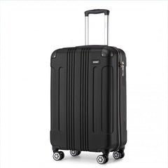 K1777-1L - Kono 19 Inch ABS Lightweight Compact Hard Shell Cabin Suitcase Travel Carry-On Luggage - Black