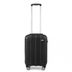 K1777-1L - Kono 19 Inch ABS Lightweight Compact Hard Shell Cabin Suitcase Travel Carry-On Luggage - Black