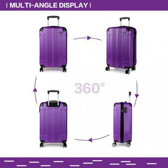 K1777L - Kono 19 Inch ABS Hard Shell Suitcase Luggage - Purple