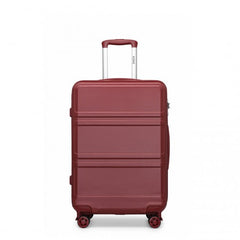 K1871-1L - Kono ABS 20 Inch Sculpted Horizontal Design Cabin Luggage - Burgundy