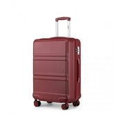 K1871-1L - Kono ABS 20 Inch Sculpted Horizontal Design Cabin Luggage - Burgundy