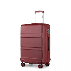 K1871-1L - Kono ABS 20 Inch Sculpted Horizontal Design Cabin Luggage - Burgundy