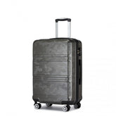 K1871-1L - Kono ABS 28 Inch Sculpted Horizontal Design Suitcase - Camouflage Grey And Black