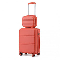 K1871-1L - Kono ABS 4 Wheel Suitcase Set with Vanity Case - Coral