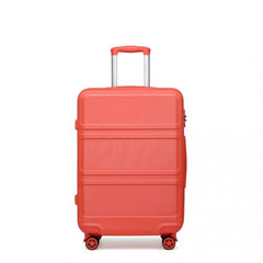 K1871-1L - Kono ABS 28 Inch Sculpted Horizontal Design Suitcase - Coral