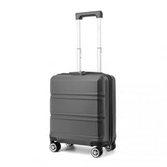 K1871-1L - Kono ABS 16 Inch Sculpted Horizontal Design Cabin Luggage - Grey