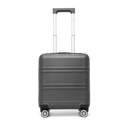 K1871-1L - Kono ABS 16 Inch Sculpted Horizontal Design Cabin Luggage - Grey