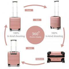 K1871-1L - Kono ABS 16 Inch Sculpted Horizontal Design Cabin Luggage - Nude