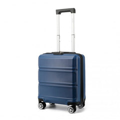 K1871-1L - Kono ABS 16 Inch Sculpted Horizontal Design Cabin Luggage - Navy