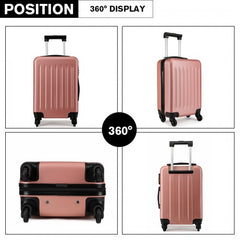 K1872L - Kono 28 Inch ABS Hard Shell Luggage 4 Wheel Spinner Suitcase - Nude
