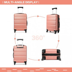 K1991-1L - Kono 24 Inch Horizontal Design ABS Hard Shell Suitcase With TSA Lock - Nude