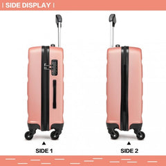 K1991-1L - Kono 24 Inch Horizontal Design ABS Hard Shell Suitcase With TSA Lock - Nude
