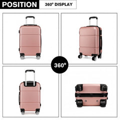 K1995L - Kono Hard Shell ABS Carry On Suitcase 20 Inch - Nude