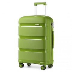 K2092L - Kono 20 Inch Bright Hard Shell PP Carry-On Suitcase In Cabin Size - Green