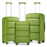 K2092L - Kono Bright Hard Shell PP Suitcase 3 Pieces Set - Classic Collection - Green