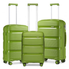 K2092L - Kono Bright Hard Shell PP Suitcase 3 Pieces Set - Classic Collection - Green