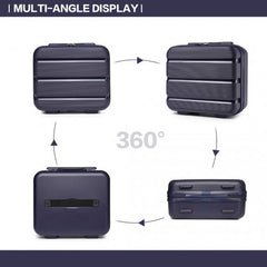 K2092L - Kono Bright Hard Shell PP Suitcase With TSA Lock And Vanity Case 4 Pieces Set - Classic Collection - Navy