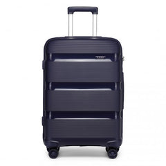 K2092L - Kono 20 Inch Bright Hard Shell PP Carry-On Suitcase In Cabin Size - Navy