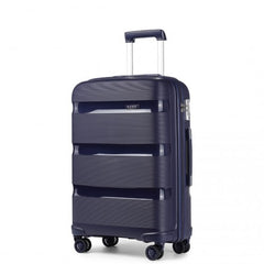K2092L - Kono 20 Inch Bright Hard Shell PP Carry-On Suitcase In Cabin Size - Navy