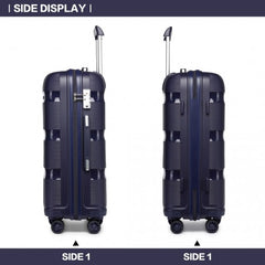 K2092L - Kono 24 Inch Bright Hard Shell PP Suitcase - Classic Collection - Navy