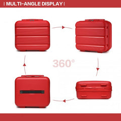 K2092L - Kono 14 Inch Bright Hard Shell PP Vanity Case - Red