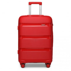 K2092L - Kono 20 Inch Bright Hard Shell PP Carry-On Suitcase In Cabin Size - Red