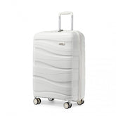 K2094L - Kono 20 Inch Lightweight Polypropylene Hard Shell Suitcase With TSA Lock - Cream White