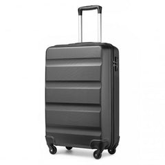 K2191L - Kono 19 Inch Cabin Size Carry On Suitcase - Streamlined Lightweight ABS Hardshell with Secure TSA Lock - Grey