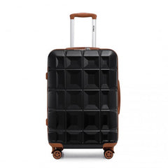 K2292L - Kono 24 Inch Lightweight Hard Shell ABS Suitcase With TSA Lock - Black And Brown