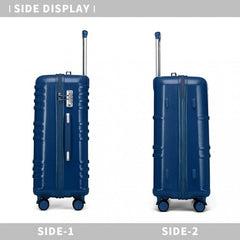 K2391L - British Traveller 28 Inch Durable Polycarbonate and ABS Hard Shell Suitcase With TSA Lock - Navy