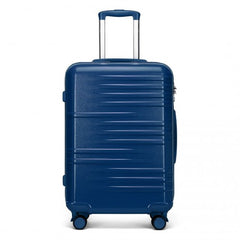 K2391L - British Traveller 28 Inch Durable Polycarbonate and ABS Hard Shell Suitcase With TSA Lock - Navy