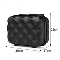 K2395L - British Traveller 13 Inch Ultralight ABS And Polycarbonate Vanity Case - Black