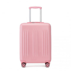 KSK2483 - Kono 20 Inch Sleek Striped Carry-On Suitcase Durable ABS+PC Luggage With Four Spinner Wheels And TSA Lock Perfect for Travel - Pink
