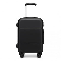 KSK2485 - Kono 20 Inch Premium ABS Cabin Carry-On Suitcase with Secure Combination Lock for Effortless Travel - Black
